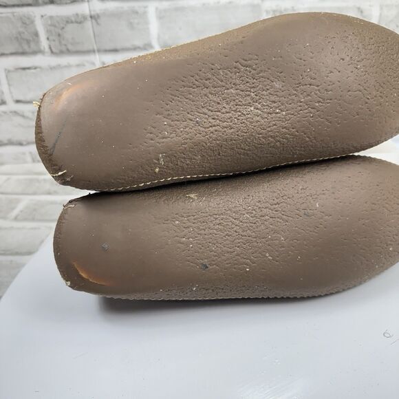 L.L. Bean Wicked Good Moccasin Slippers Leather Brown Mens Shoes Slip On Sz 9 M - Picture 8 of 12